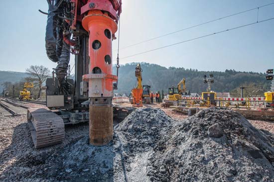 Bohrpfalgründung am Bahnhof Serrig