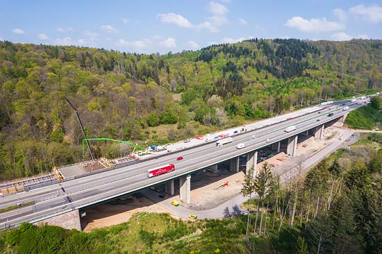 Betonieren auf der Grumbachtalbrücke