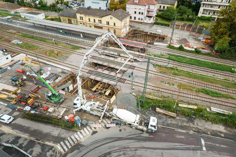 Bohrarbeiten am Bahnhof Bous
